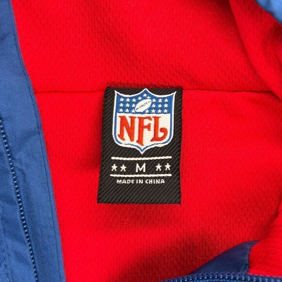 NFL Men's Shield Logo 1/2 Zip Hooded Windbreaker Pullover Jacket - Picture 9 of 14